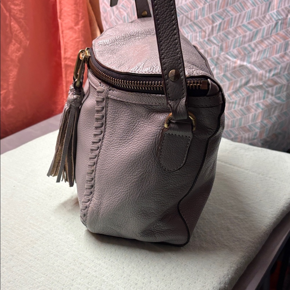 orYANY Dusty Grey Leather Tassel Crossbody Bag - Picture 6 of 11